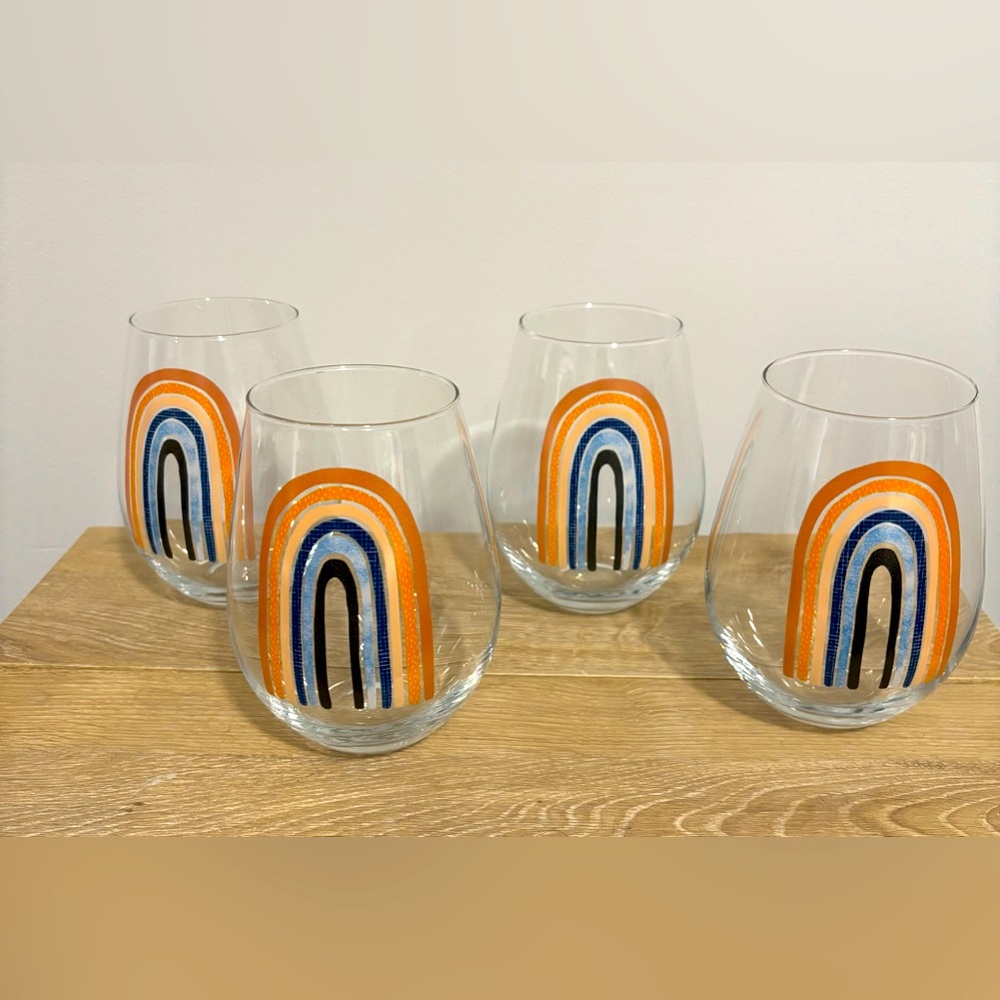 Wine glasses.  Prima Design, Party in a Glass. Set of 4, Each = a bottle of Wine